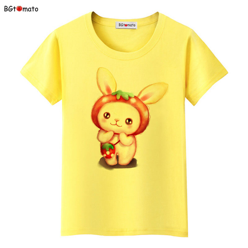 Новая футболка BGtomato с ручным рисунком Aabbit, женские топы, рубашки с коротким рукавом и круглым вырезом, одежда для женщин, футболки, горячая распродажа