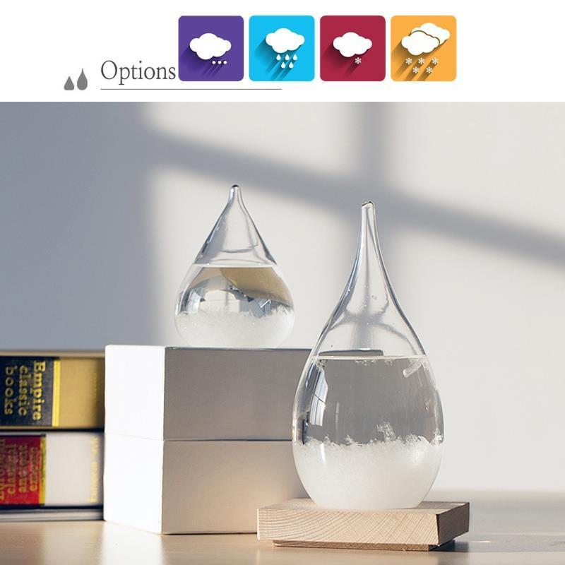 Pronóstico del tiempo botella de cristal forma gotas de agua transparente tormenta predicción Monitor de vidrio decoración del hogar Oficina arte
