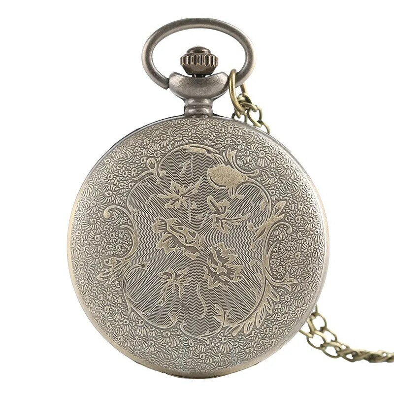 Reloj de bolsillo con diseño de dragón y Fénix hueco para hombre y mujer, cadena de reloj de moda, regalo para niños, medio cazador, Retro