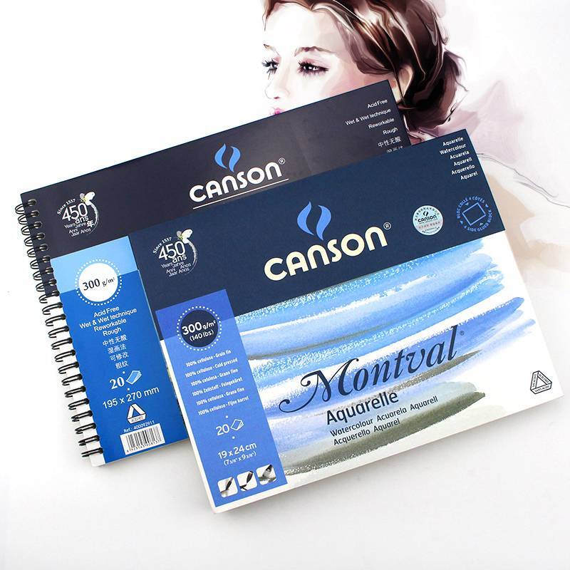 Canson-20 ورقة من ورق Aquarelle للرسم بالألوان المائية ، 300 جم/م 2 ، 8 ك/16 ك/32 ك ، لوحة مرسومة يدويًا للرسم بالألوان المائية ، كتاب ، لوازم فنية