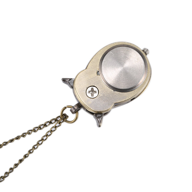 Vintage Alloy Pocket Watch para homens e mulheres Relógio em forma de coruja Pingente Colar Longo Corrente Chaveiro Relógios Moda retro Presentes de aniversário