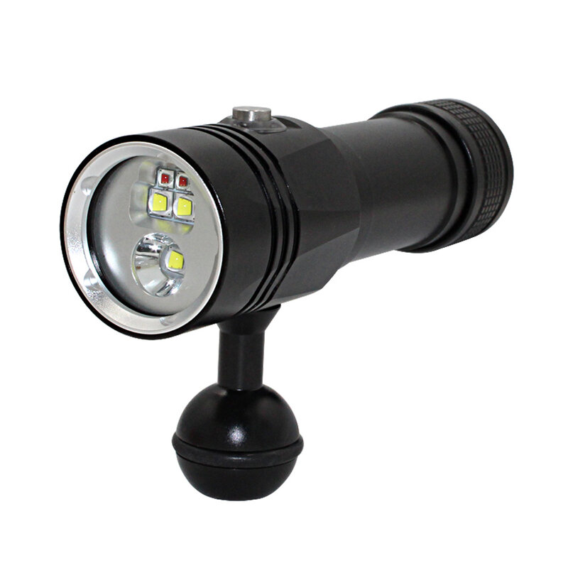 5 Đèn LED Chụp Ảnh Video Đèn Pin Lặn 3x XM-L2 Trắng + 2x XPE Đỏ Đèn Pin Chống Nước Dưới Nước Đèn + 18650 + Sạc
