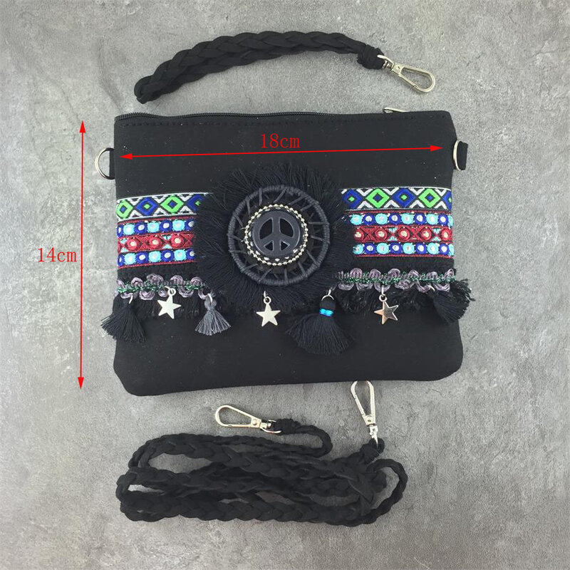 Tas tangan kulit wanita antik pinggiran baru tas tangan Boho desainer dompet mewah tas kurir wanita kancing rumbai kecil