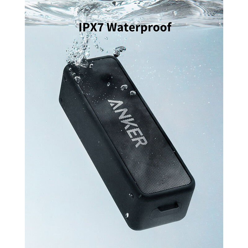 Anker-Altavoz Bluetooth Soundcore 2, portátil, inalámbrico, mejor bajo, 24 horas de reproducción, rango de 66 pies, resistencia al agua IPX7