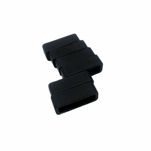 Correa de reloj de resina de repuesto de goma de silicona negra, soporte de sujeción, tamaño de bucle de 14mm, 16mm, 18mm, 20mm, 22m, 24mm, 6 piezas