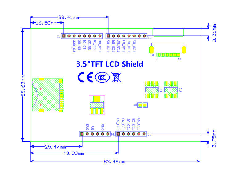 3.5 cal moduł LCD ekran TFT LCD 3.5 "dla UNO R3 pokładzie i wsparcie mega 2560 R3