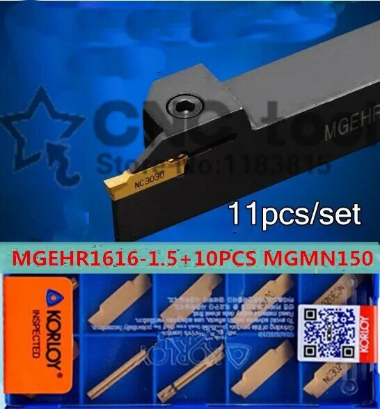 MGEHR1616-1.5 1pcs+ 10pcs MGMN150-G = 11pcs/set CNC lathe tools NC3020/NC3030 Machining steel Free shipping