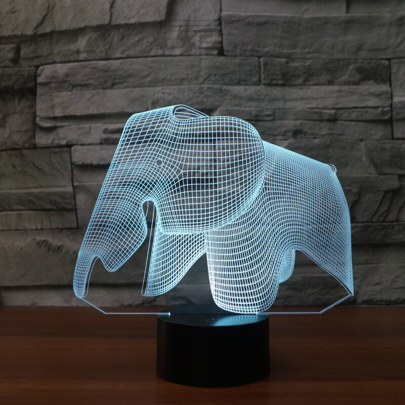 Lâmpada de mesa de led em acrílico, lâmpada 3d criativa com acabamento em papel lâmpada noturna com 7 cores variadas usb luz para decoração de quarto