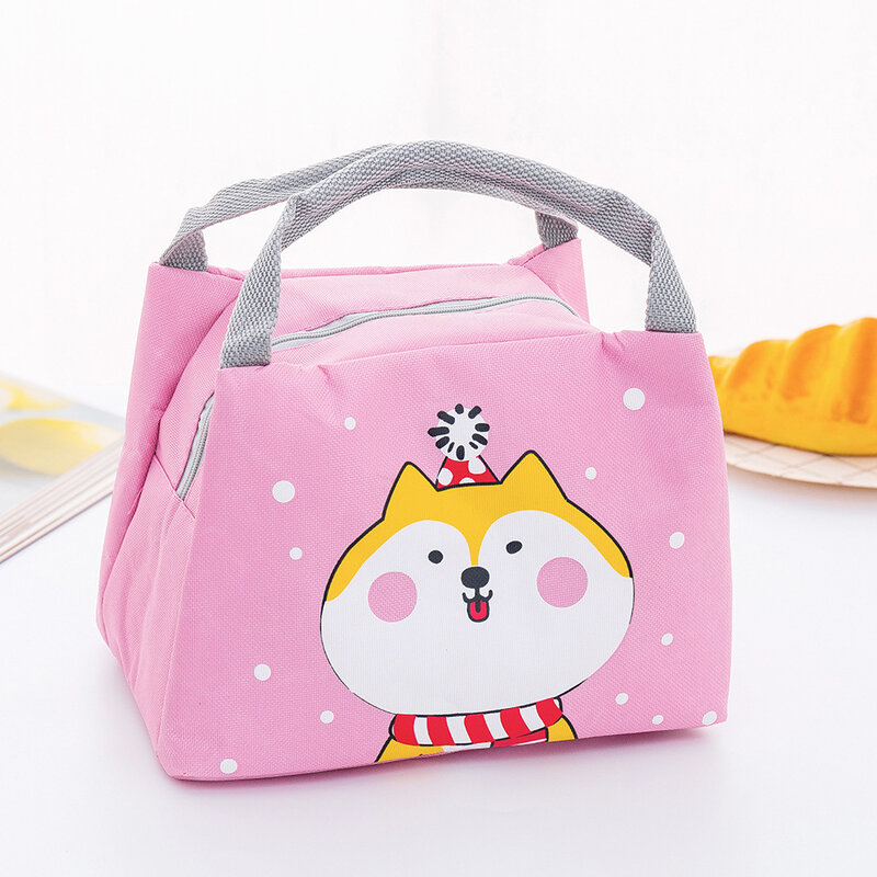 Fashion Cartoon Cute Lunch Bag For Women Girl Kids Children Thermal Insulated Lunch Box Tote Food Picnic Bag Milk Bottle Pouch