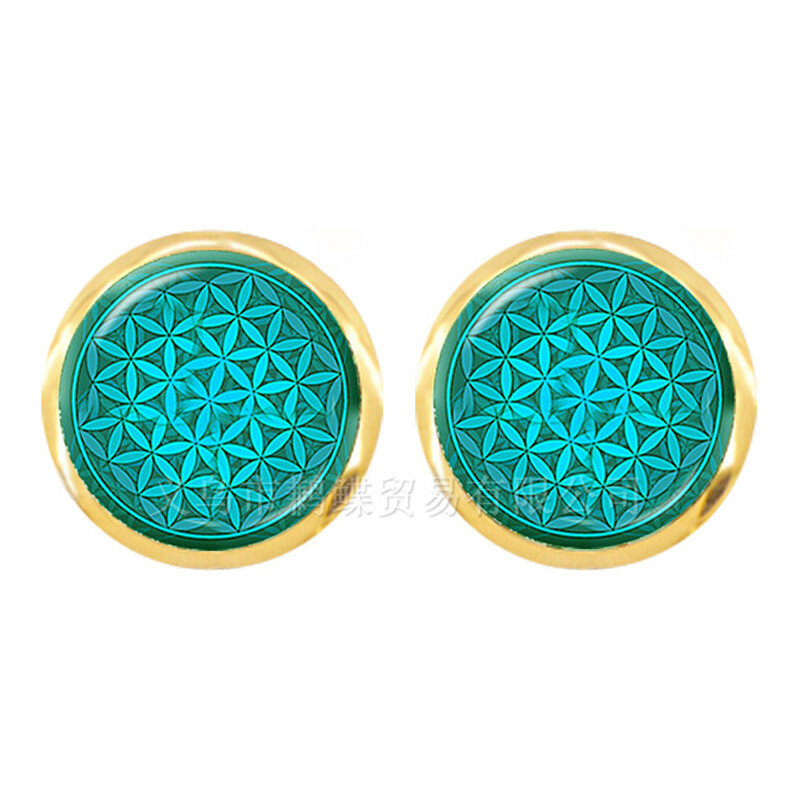 Charm Mandala Art Picture Earrings Henna Crystal Earring Yoga Om Symbol Zen Buddhism Glass Earrings For Women Girls Jewellery