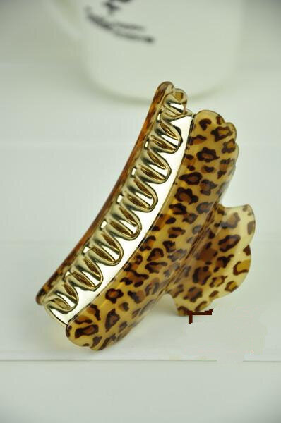 Garras acrílicas do cabelo do leopardo para mulheres, acessórios fashions, grampo do cabelo, headwear, venda