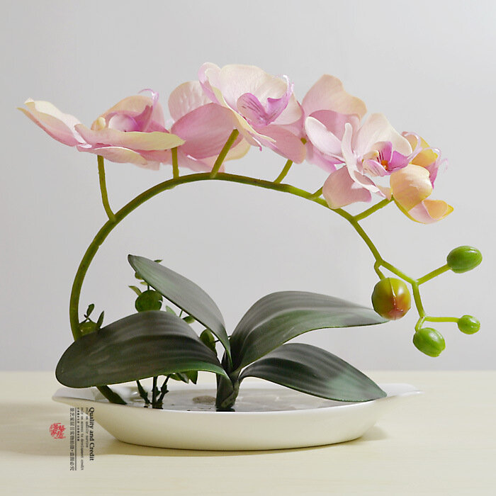 Flor de seda de simulación de gama alta, flores de alta simulación, bonsái de cerámica, TC176 bonsái, cuatro colores frescos opcionales