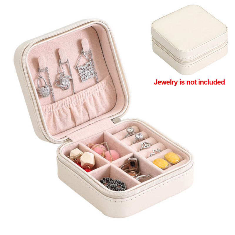 Pudełko z biżuterią przenośna pamięć masowa Organizer uchwyt na kolczyk Zipper kobiety biżuteria wyświetlacz walizka podróżna