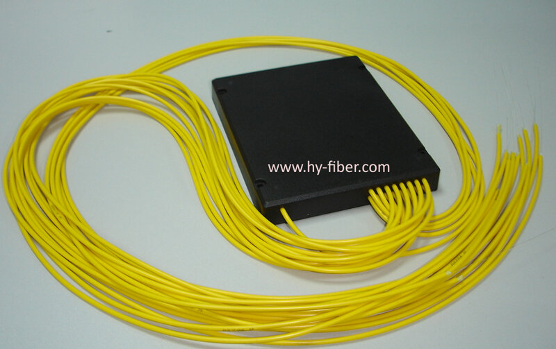 Fiber Optical PLC Splitter 1x16 ABS Black Box Module without Connector G657A1,1m Length 10pcs