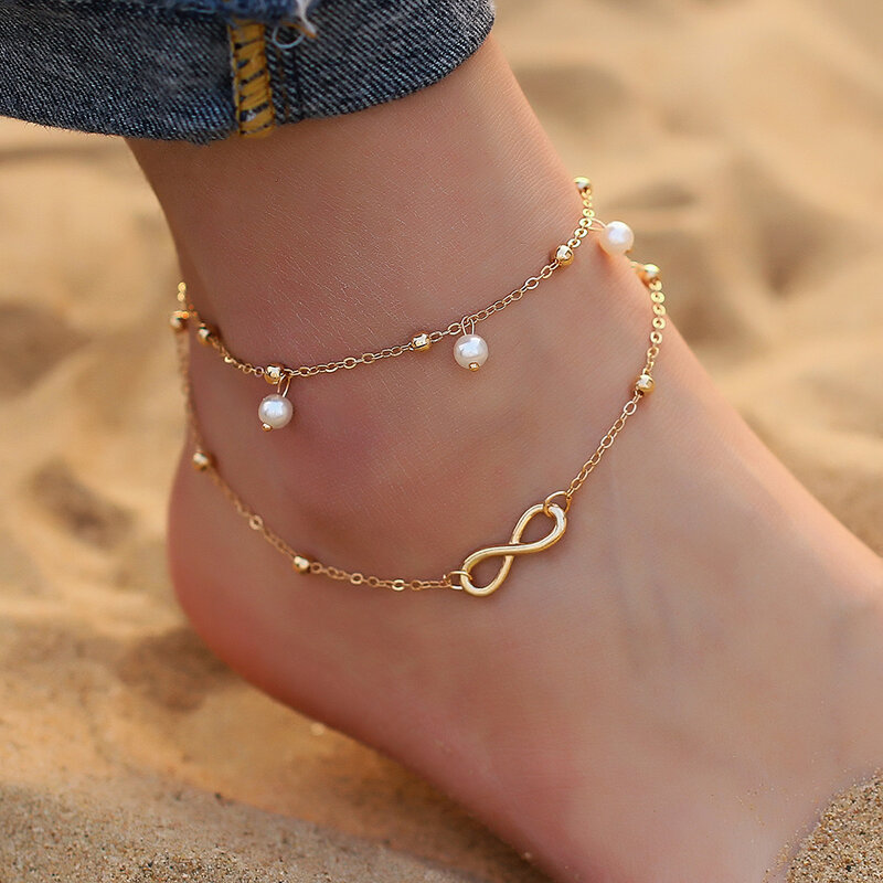 2019 Boho Hollow Lotus Women Silver Anklet Chain Ankle Bracelet Anklets Jewelry