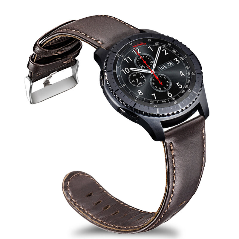 Laforuta correa de reloj de liberación rápida 22mm correa de cuero genuino para Samsung Gear S3 clásico Frontier Galaxy reloj inteligente 46mm