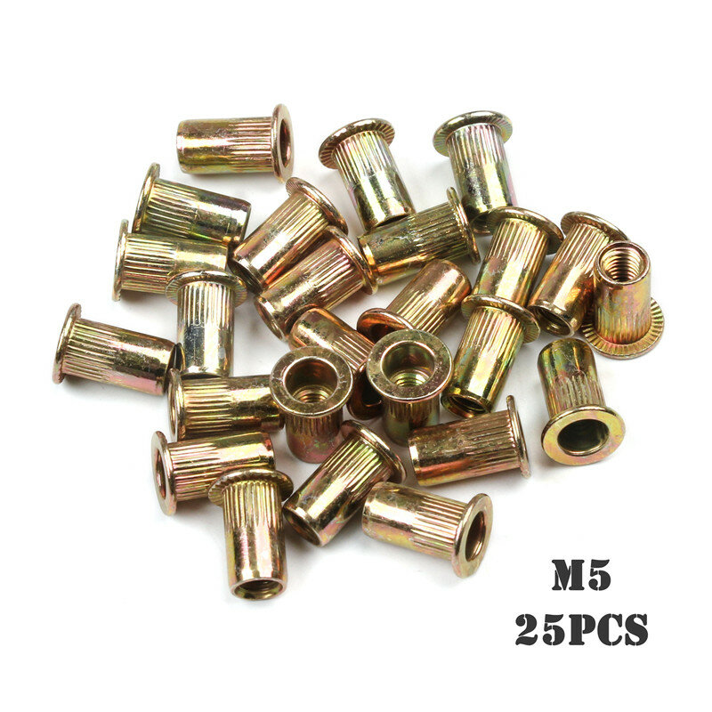 Tuercas de remache de acero al carbono, juego de Tuercas de remache de cabeza plana M4 piezas M5 M8, 100 M6