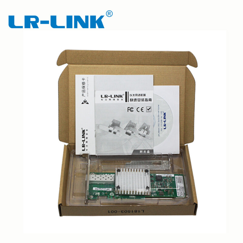 LR-LINK 9801bf-sfp + 10gb nic ethernet cartão pci-express placa de rede óptica lan adaptador intel 82599 X520-DA1 compatível