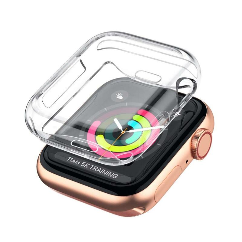 Funda de silicona para apple watch band 4 44mm 40mm (iwatch 5) marco transparente ultrafino iwatch 3 2 1 apple watch Accesorios