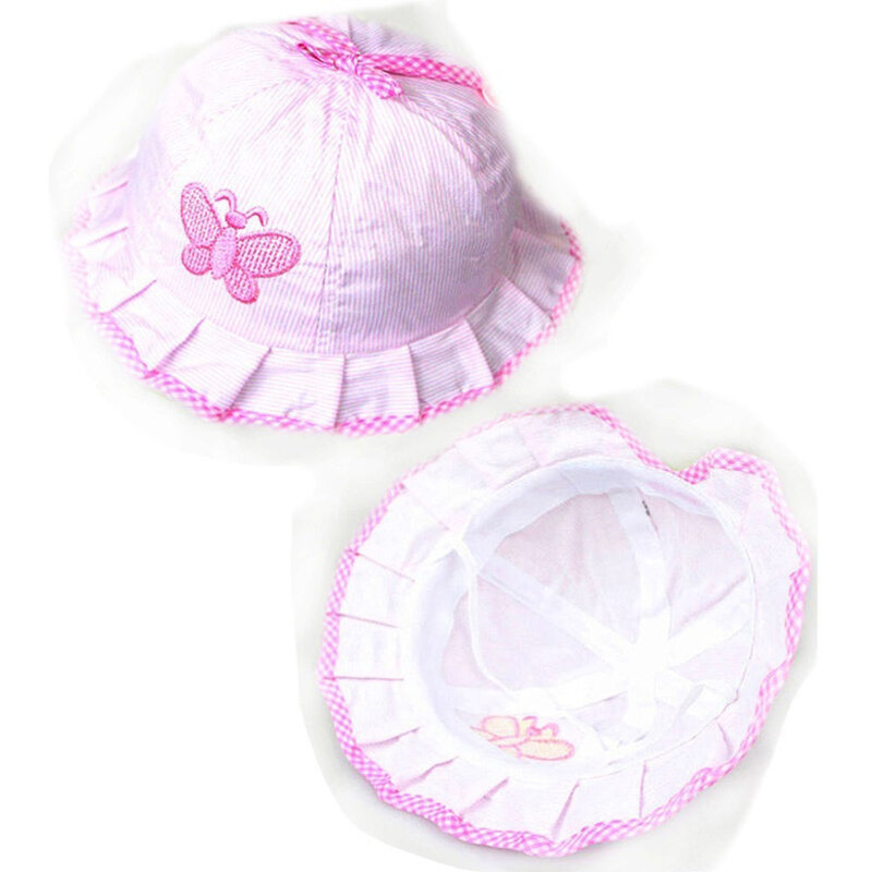 1PC Topi Bayi Gadis Sihir Reversibel Ember Cap untuk 3 sampai 12 Bulan Bayi Anak Perempuan Balita Topi Matahari Topi musim panas Bunga Busur-simpul Gaya