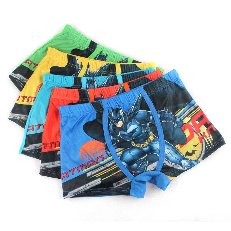 Ropa interior de seda para niños de 3 a 12 años figura de Batman ropa interior de dibujos animados para niños