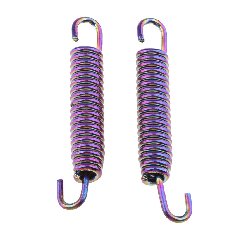 2Pcs 65mm Motorcycle Exhaust Pipe Muffler Spring Hook Stainless Steel Superior Strength & Appearance Exhaust Pipe Springs Hooks