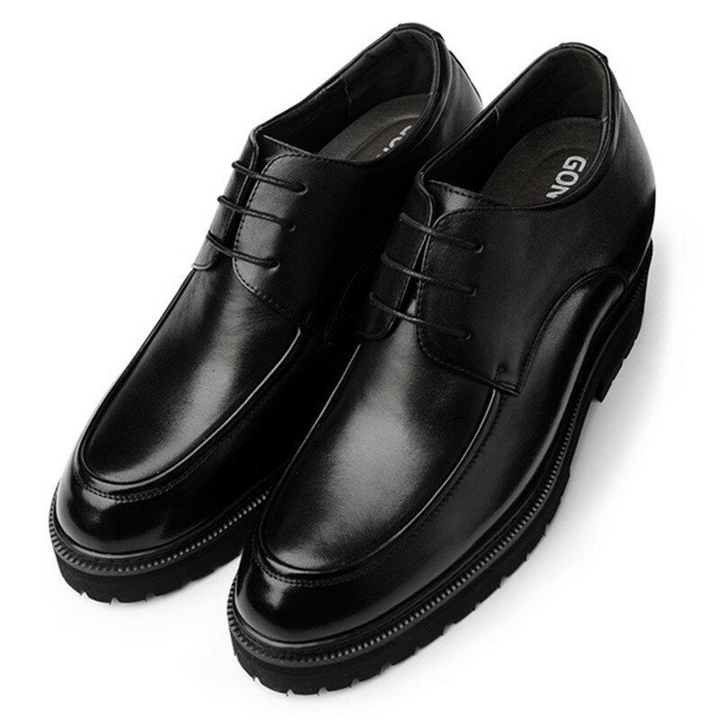 Dodatkowe wysokie klasyczne ze skóry cielęcej buty na koturnie z ukrytym wkładki formalne buty sukienka mężczyzn o rosnącej wysokości 11 CM na ślub