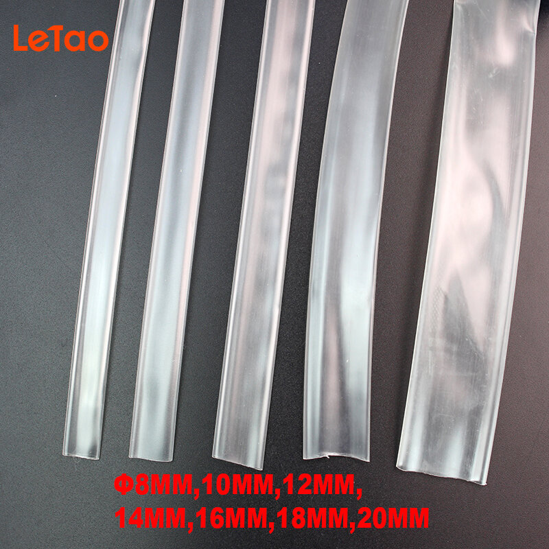 1 metro/lote 2:1 limpar tubo shrinkable transparente 8mm 10mm 12mm 14mm 16mm 18mm 20mm cabo manga envoltório fio kit