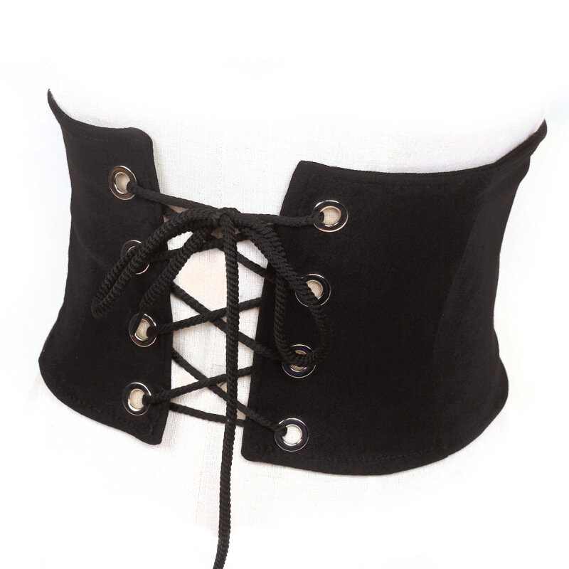 Nouvelle ceinture élastique noire décorée à la taille pour femmes, jupe décontractée pour chemise à bretelles, ceinture large, Cummerbunds