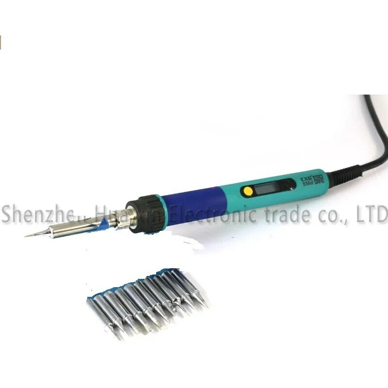 Frete grátis Plug UE CXG 936d temperatura Ajustável de solda elétrica ferro 220 V 60 W com 10 pcs prata 900 M ponta Universal