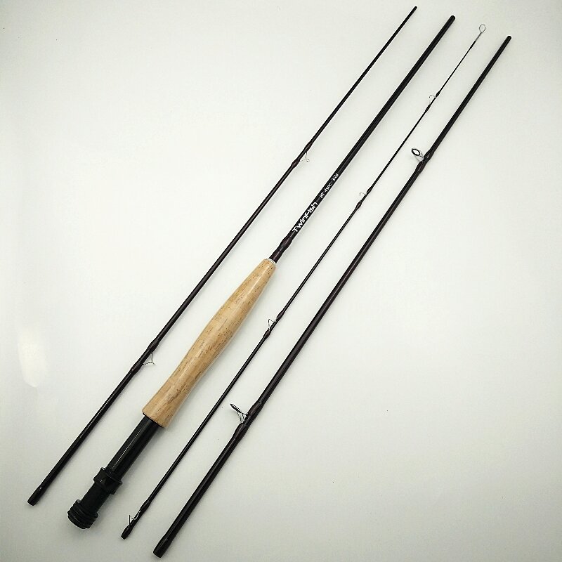 Twinfish-Carbon Fly Fishing Rod, Marrom Light Flying Rods, 4 Seções, 3/4 de Potência, 8 Pés, 2.4m, 5 m, 6 m, 2.7m, Stream Trout