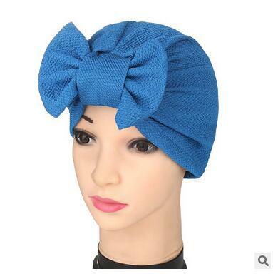 10ชิ้น/ล็อตผู้หญิงมุสลิมTurbanอินเดียหมวกBowknot Elastic BeaniesหมวกBonnet HeadwrapอินเดียArabiaหมวก