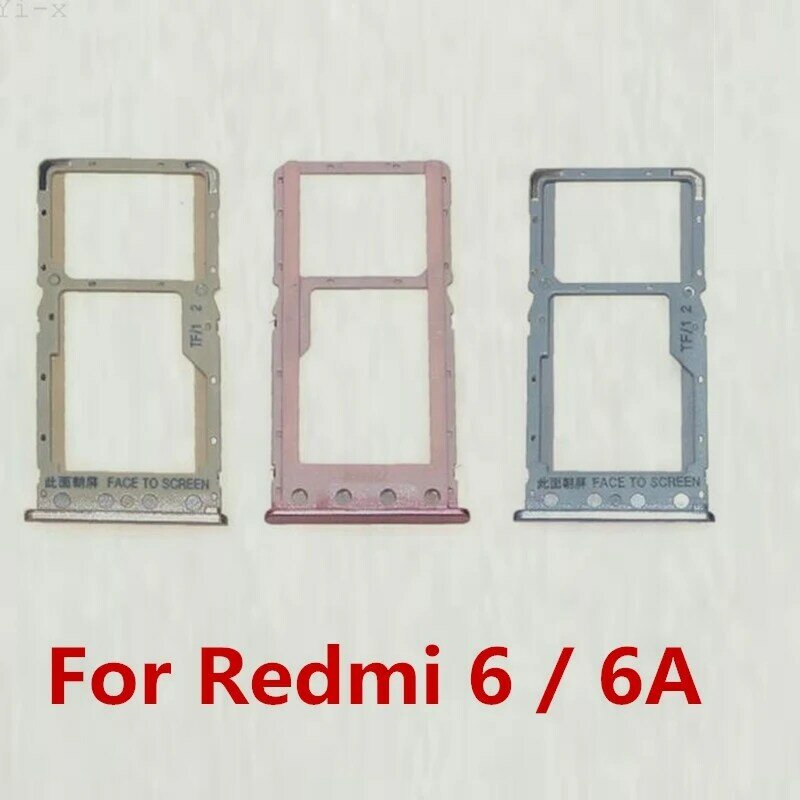 Bandeja de tarjeta SIM para Xiaomi Redmi 6 6A, soporte para tarjeta Micro SD, ranura para lector, adaptador