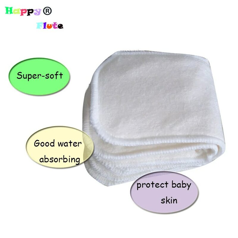 HappyFlute-insertos de fibra de rizo de bambú, cubierta de pañal para recién nacido, lavable, reutilizable, 10 piezas, envío gratis