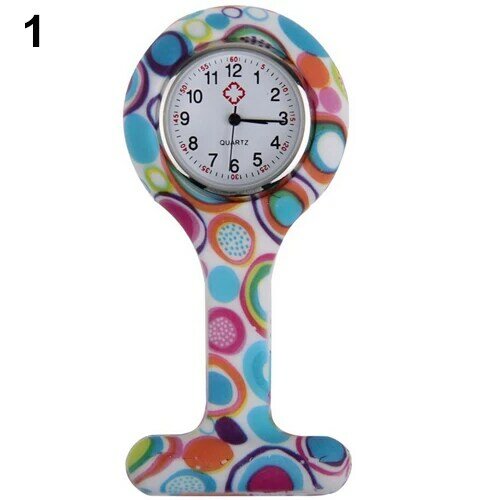 Reloj de bolsillo con estampado de silicona para enfermeras, Túnica Fob, esfera inoxidable, N76Y