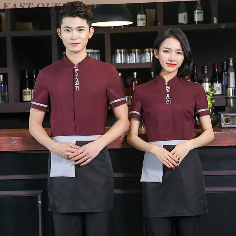 Uniformes do garçom e da garçonete roupa do restaurante uniformes da garçonete para garçons catering cozinha vestuário do hotel uniforme dd1083