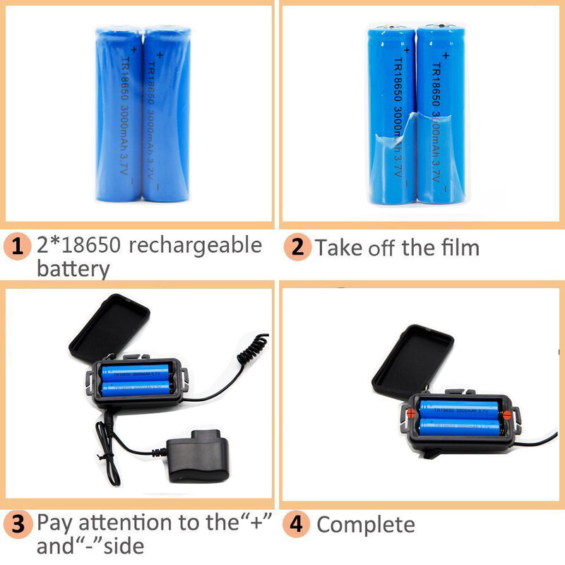 バッテリー駆動のLEDヘッドランプ,1000ルーメン,ズーム可能,理想的な釣り用懐中電灯,18650バッテリー