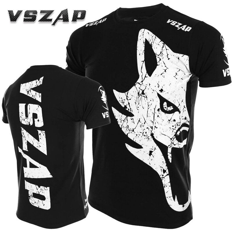 Vzap-Classic MMA T-shirt, Rashguard Muay Thai, Combate Gigante Algodão T-shirt