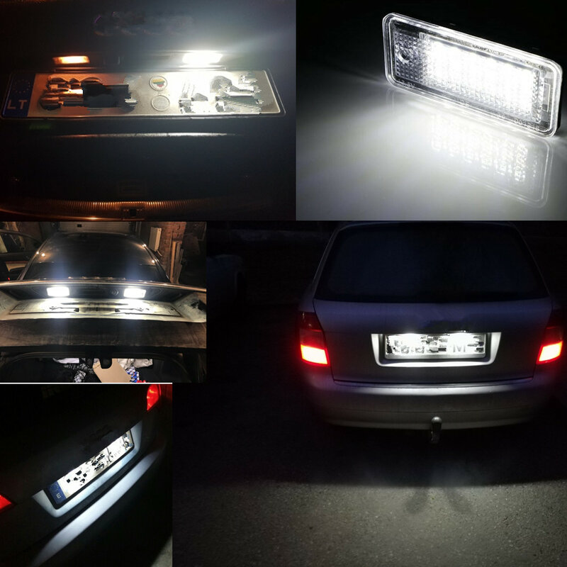 2Pcs Carro Número LED License Plate Luz Lâmpada Led 12V Canbus Erro Free For Audi A4 S4 RS4 B6 B7 A6 S6 Rs6 C6 A3 S3 A8 S8 D3 Q7