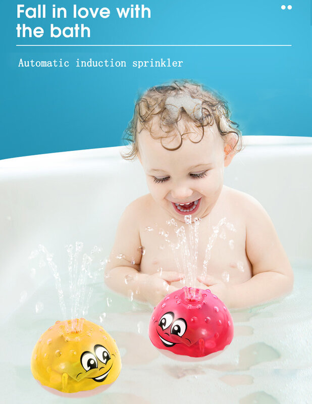 Funny Infant Children's Electric Induction Sprinkler Water Spray Toy Light & Music Rotatable Baby Play Bath Toy Kids' Water Toys