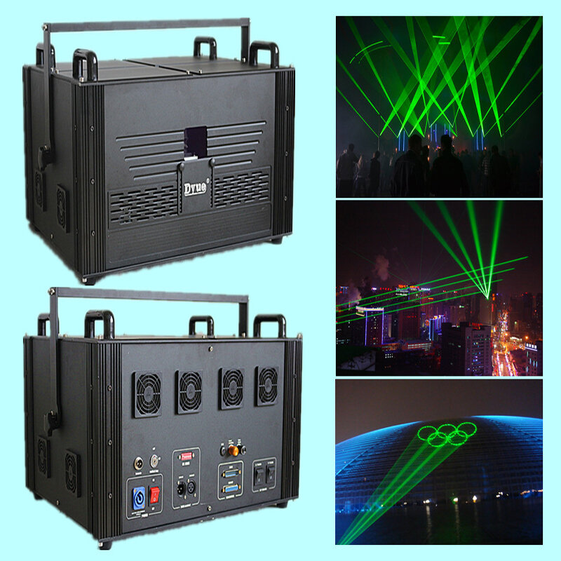 Luz de laser verde para uso externo, equipamento de exibição de luz de laser verde para propaganda em áreas externas, 10w, 15w, 20w, 532nm