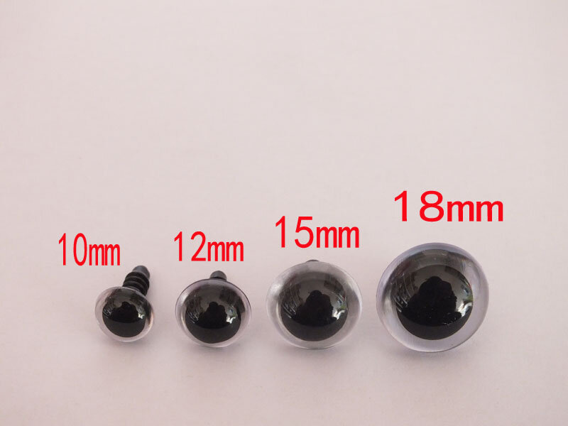 80pcs/lot 10-18mm mixed size safety eyes with white washer-each size 20pcs
