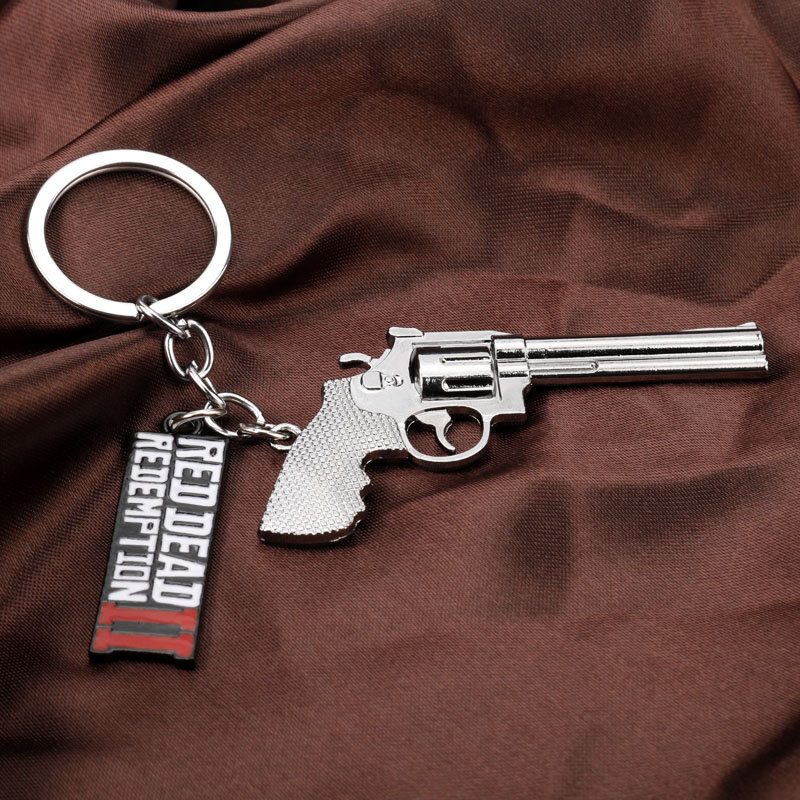 لعبة الأحمر الميت الفداء 2 المفاتيح المعادن حلقة رئيسية سلسلة ثلاثية الأبعاد بندقية للرجال سيارة النساء حقيبة مجوهرات عصرية-50