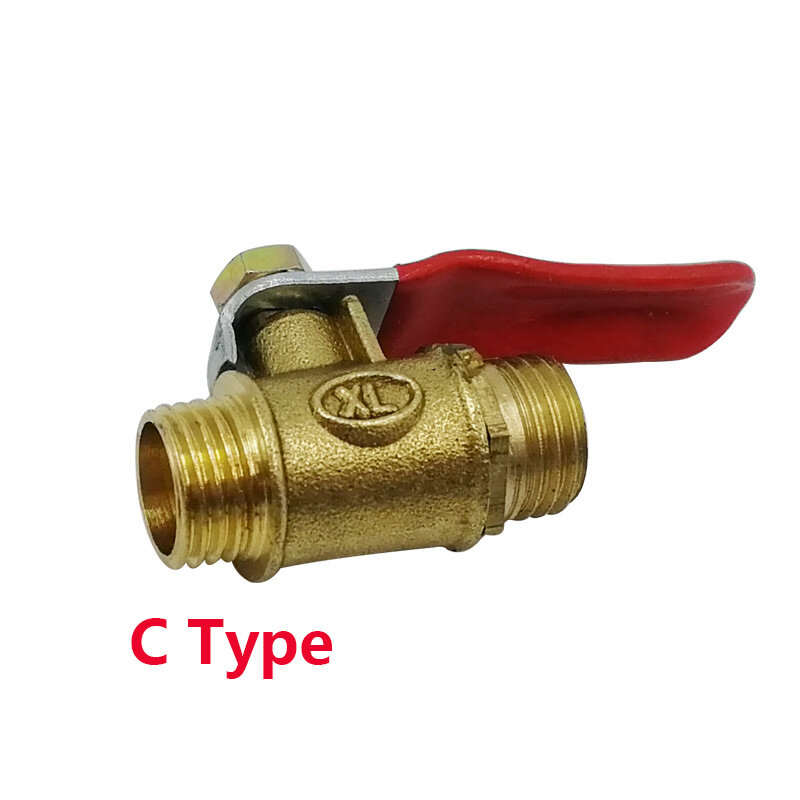 Water pipe brass ball valve 1/4 "toilet turn off water brass ball valve straight 1/4 pipe."