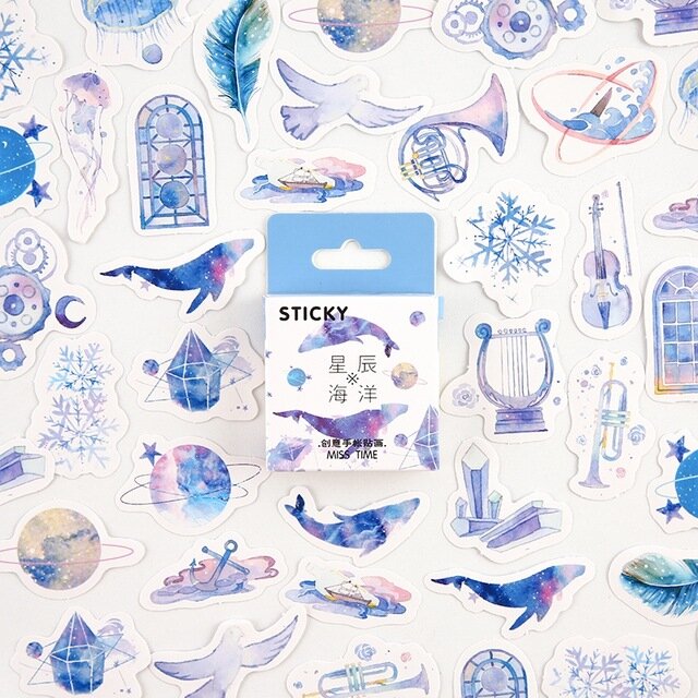 نجمة المحيط الزخرفية القرطاسية ملصقات صغيرة مجموعة سكرابوكينغ DIY بها بنفسك ألبوم مذكرات عصا التسمية