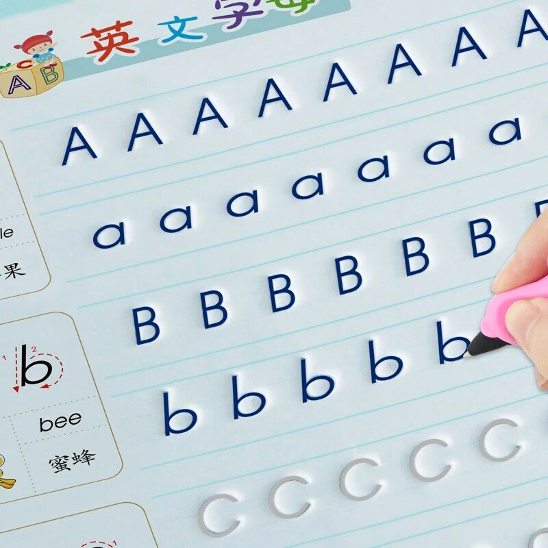 4 sztuk/zestaw dzieci uczniowie zeszyt do szkoły Groove chiński znak ćwiczenia początkujący praktyka regularne skrypt kaligrafii