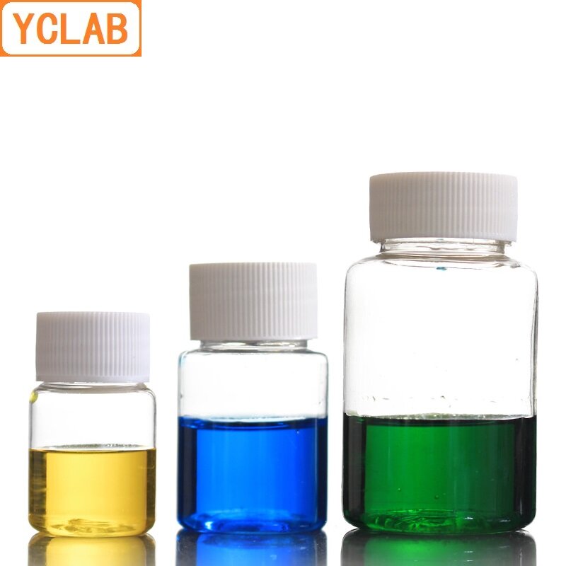 YCLAB 30 ملليلتر PETP البلاستيك زجاجة عينات عطر Pet شفافة عينة مع PE طوقا مختبر الكيمياء المعدات
