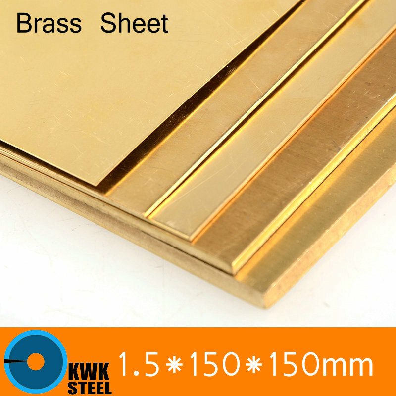 1.5 * 150 * 150mm Brass Sheet Plate of CuZn40 2.036 CW509N C28000 C3712 H62 Customized Size Laser Cutting NC Free Shipping