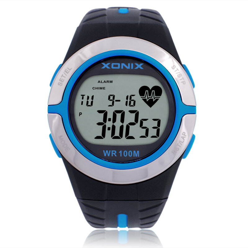 Relógio de pulso dourado com frequência cardíaca e calorias, unissexo, impermeável, 100m, hrm2, para desporto, saúde, corrida, natação, mergulho