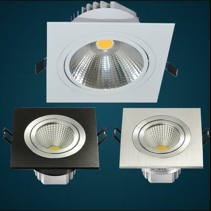 Luz descendente LED cuadrada COB, 5W, 7w, 9w, 12W, 15W, luz descendente de techo, foco LED cob, regulable